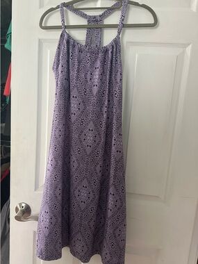 Prana Purple Patterned Sleeveless Sundress